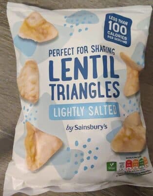 Lentil triangles, lightly salted
