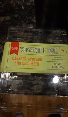 Vegetable Roll With Carrots, Avocado, Cucumber