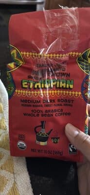 Ethiopian Medium Dark Roast 100% Arabica Whole Bean Coffee