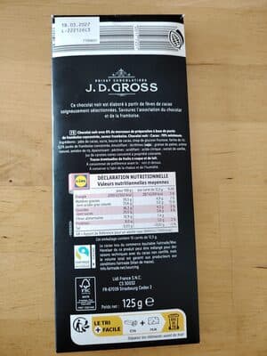 Шоколад с 6% парченца малини