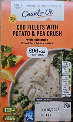 Cod Fillets With Potato & Pea Crush