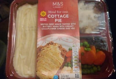 Meal for one Cottagr pie