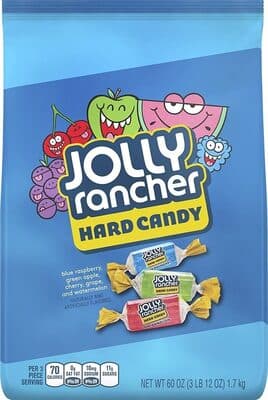 Hard Candy, Blue Raspberry, Green Apple, Cherry, Grape, and Watermelon
