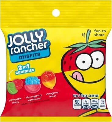 Green Apple + Cherry, Blue Raspberry + Watermelon, Strawberry + Lemon 2 In 1 Gummies