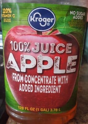 Apple 100% Juice From Concentrate