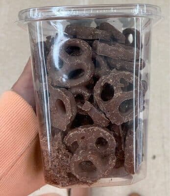 Chocolate Flavored Covered Pretzels