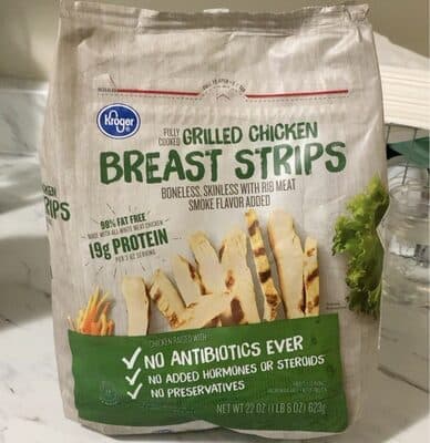 Grilled Chicken Breast Strips Boneless, Skinless With Rib Meat