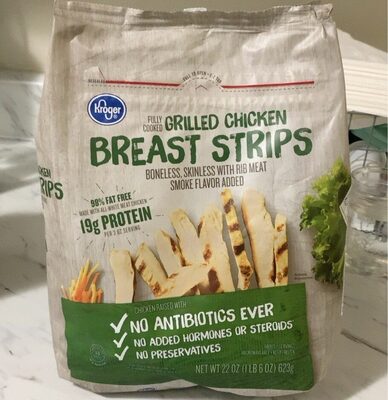 Grilled Chicken Breast Strips Boneless, Skinless With Rib Meat