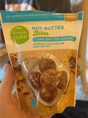 Nut butter bites cake batter cashew