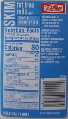 Skim Fat Free Milk