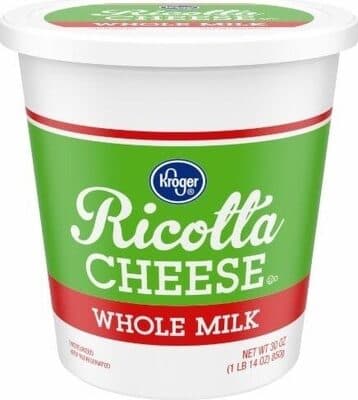 Whole milk ricotta cheese