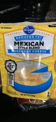 Finely Shredded Reduced Fat 4 Cheese Mexican Blend, Monterey Jack, Cheddar, Colby, Mozzarella
