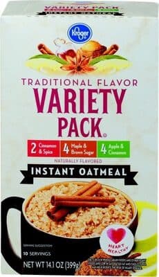 Traditional flavor instant oatmeal packets variety