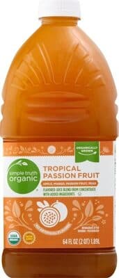 Tropical Passion Fruit Apple, Mango, Passion Fruit, Pear Flavored Juice Blend From Concentrate