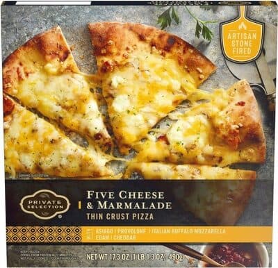 Five Cheese & Marmalade With Asiago, Provolone, Italian Buffalo Mozzarella, Edam, Cheddar Thin Crust Pizza