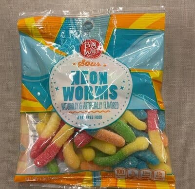 Sour Neon Worms Flavored Candy