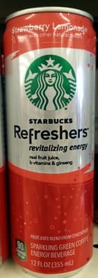 Refreshers, Sparkling Green Coffee Energy Beverage, Strawberry Lemonade