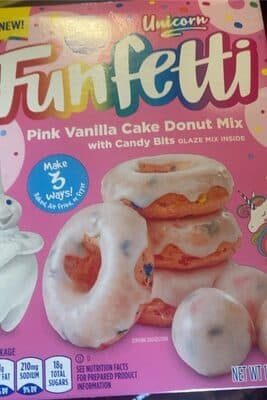 Unicorn Funfetti Pink Vanilla Cake Donut Mix
