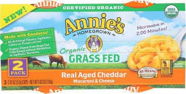 Annie's Organic Grass Fed Real Aged Cheddar Macaroni & Cheese Microwavable Cup