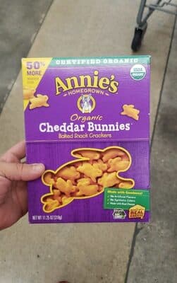 Organic Baked Snack Crackers, Cheddar Bunnies