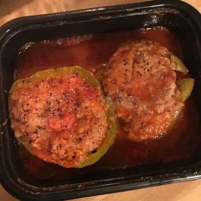 Stuffed Peppers Green Bell Peppers Hand-Filled with Beef & Rice in a Zesty Tomato Sauce
