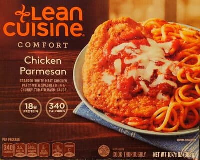 Chicken Parmesan Breaded White Meat Chicken Patty with Spaghetti in a Chunky Tomato Basil Sauce