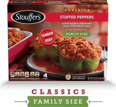 Stuffed Peppers Topped with Classic Zesty Tomato Sauce