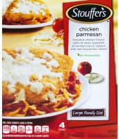 Chicken Parmesan Breaded Chicken Breast with Rib Meat, Spaghetti, Marinara Sauce and Real Mozzarella Cheese