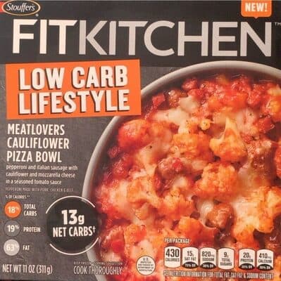 Meatlovers Cauliflower Pizza Bowl Pepperoni and Italian Sausage with Cauliflower and Parmesan Cheese in a Seasoned Tomato Sauce Low Carb Lifestyle