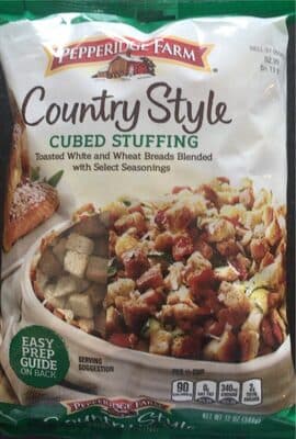Country Style Toasted White and Wheat Breads Blended with Select Seasonings Cubed Stuffing