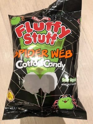 Sour Apple Flavored Spider Web Cotton Candy