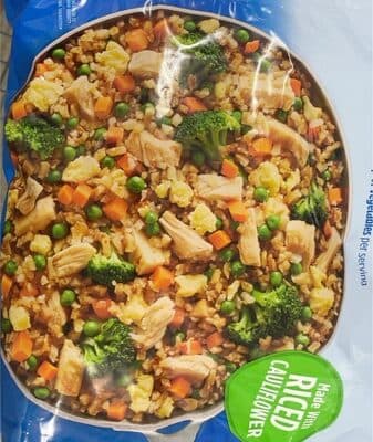 Chicken Fried Riced Cauliflower White Meat Chicken With Riced Cauliflower, Egg, Broccoli, Peas & Carrots In Sauce