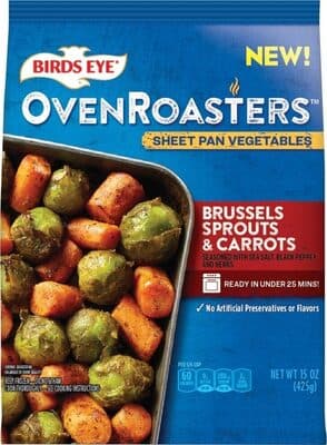 Brussels Sprouts & Carrots Seasoned with Sea Salt, Black Pepper & Herbs Oven Roasters