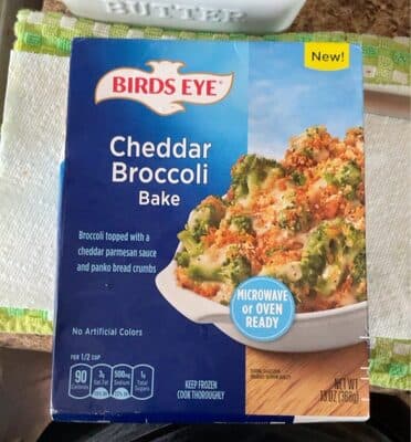 Cheddar Broccoli Bake Topped with a Cheddar Parmesan Sauce and Panko Bread Crumbs