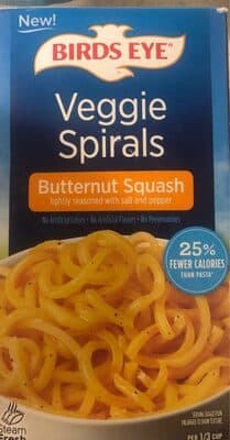 Butternut Squash Lightly Seasoned with Salt and Pepper Veggie Spirals