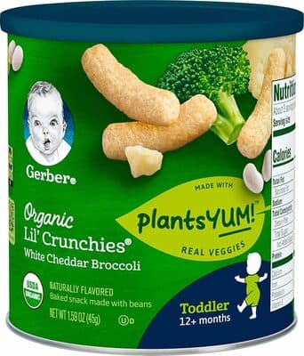 Organic Lil Crunchies White Cheddar Broccoli Canister