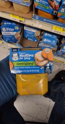 Gerber sweet potato and turkey whole grain baby food