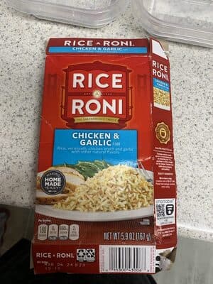 Chicken & Garlic Flavor Rice, Vermicelli, Chicken Broth