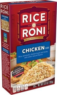 Chicken Flavor Rice, Vermicelli, Chicken Broth and Herbs