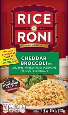 Cheddar Broccoli Flavor Rice, Pasta, Cheddar Cheese and Broccoli