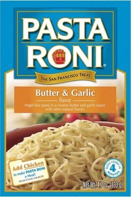 Butter & Garlic Flavor Angel Hair Pasta in a Creamy Butter and Garlic Sauce