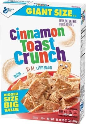 Crispy Sweetened Whole Wheat & Rice Cereal Cinnamon
