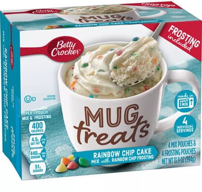 Rainbow Chip Cake Mix with Rainbow Chip Frosting Mug Treats