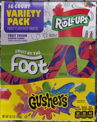 Fruit Roll-Ups, Fruit by the Foot, Gushers Variety Pack