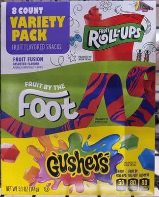 Fruit Roll-Ups, Fruit by the Foot, Gushers Variety Pack