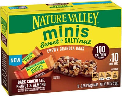 Dark Chocolate, Peanut & Almond Sweet & Salt Nut Minis Chewy Granola Bars