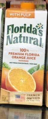 100% Premium Florida Orange Juice With Pulp