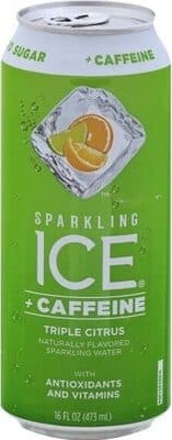 Triple Citrus Caffeine Sparkling Water with Antioxidants and Vitamins