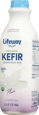 Plain Unsweetened Organic Kefir Cultured Whole Milk