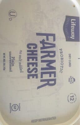 No Salt Added Natural Probiotic Farmer Cheese